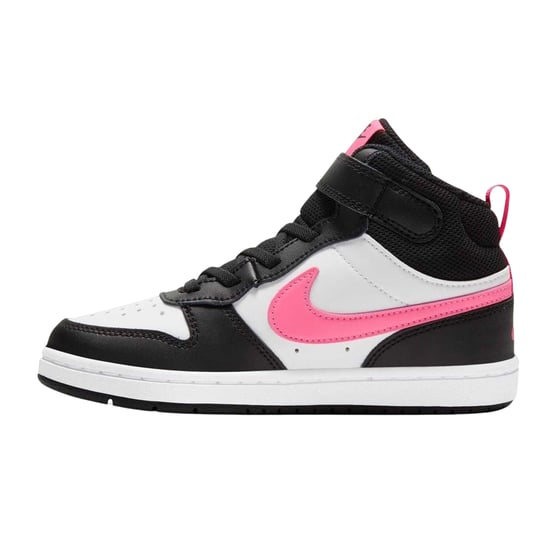 Nike - "Court Borough" Swoosh High Tops für Kinder, Leder (Weiß/Pink/Schwarz) - Image 3