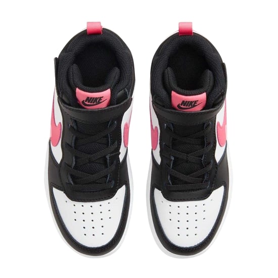 Nike - "Court Borough" Swoosh High Tops für Kinder, Leder (Weiß/Pink/Schwarz) - Image 4