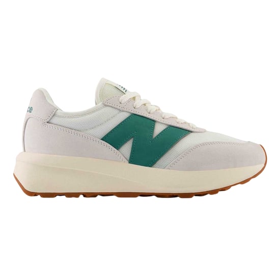 New Balance - "370" Sneaker für Herren, Wildleder (Weiß/Grün) - Image 1