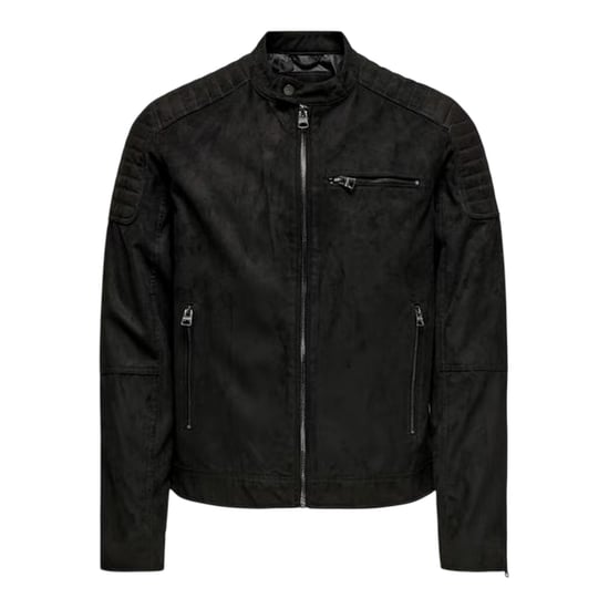 Only - Bikerjacke für Herren, Reißverschlusstasche (Schwarz) - Image 1