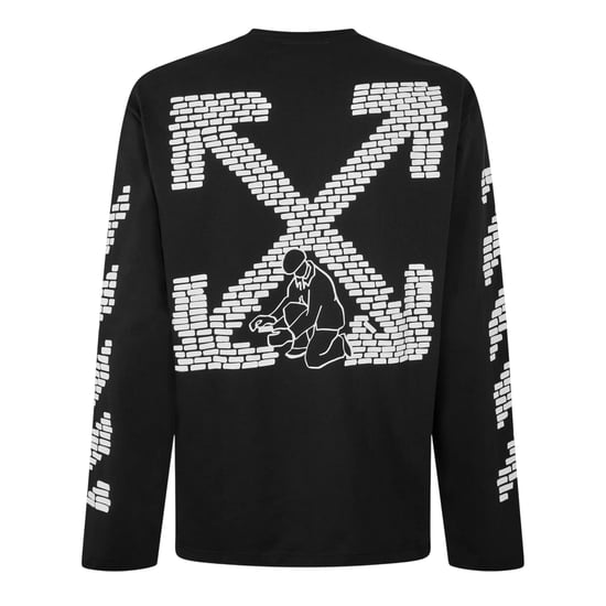 Off White - T-Shirt für Herren, leger, Langärmlig (Schwarz) - Image 2