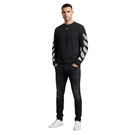 Off White - T-Shirt für Herren, leger, Langärmlig (Schwarz) - Image 4