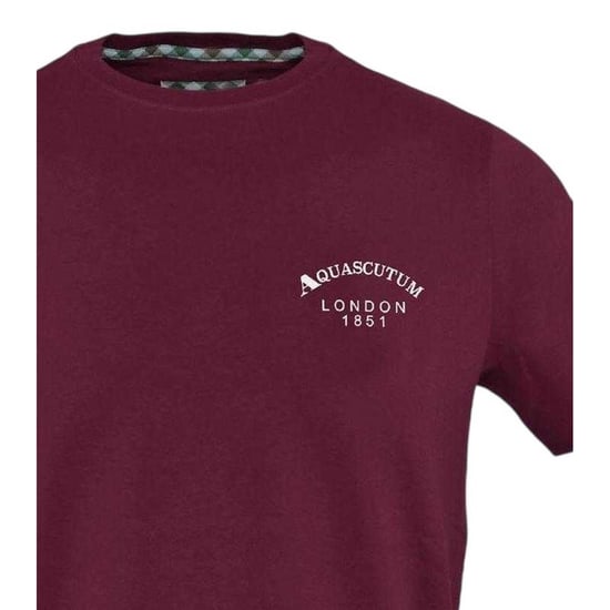 Aquascutum - "London 1851" T-Shirt für Herren, Baumwollmischung (Rot) - Image 3