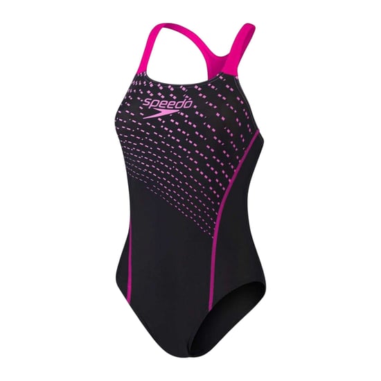 Speedo - "Medley" Badeanzug für Damen (Schwarz/Rosa) - Image 2