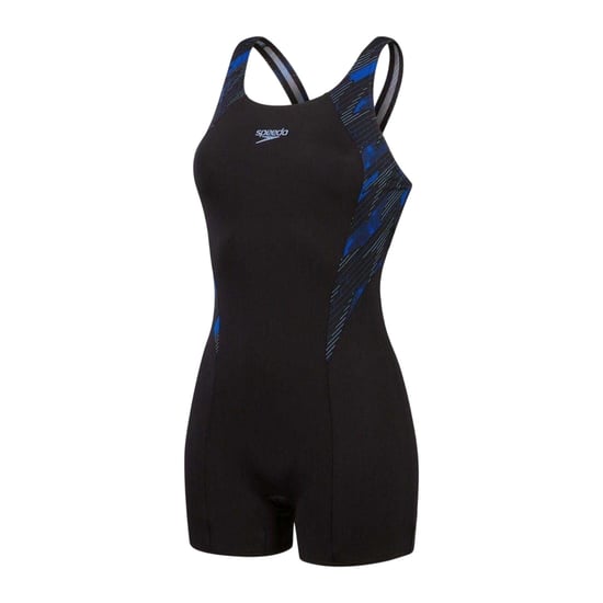 Speedo - "Hyperboom Splice" Body mit Bein für Damen (Schwarz/Blau bedruckt) - Image 2