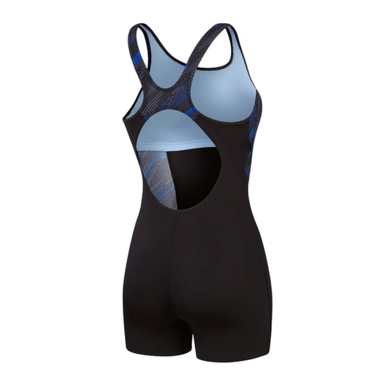 Speedo - "Hyperboom Splice" Body mit Bein für Damen (Schwarz/Blau bedruckt) - Image 3