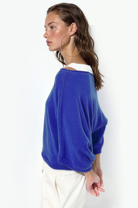 Damen Rippstrick Rundhalsausschnitt Pullover - Image 2