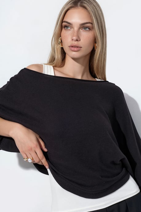 Damen Rippstrick Rundhalsausschnitt Pullover - Image 1