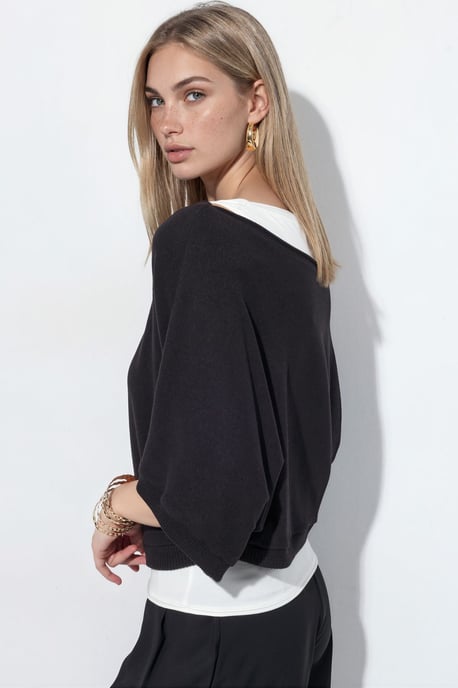 Damen Rippstrick Rundhalsausschnitt Pullover - Image 2