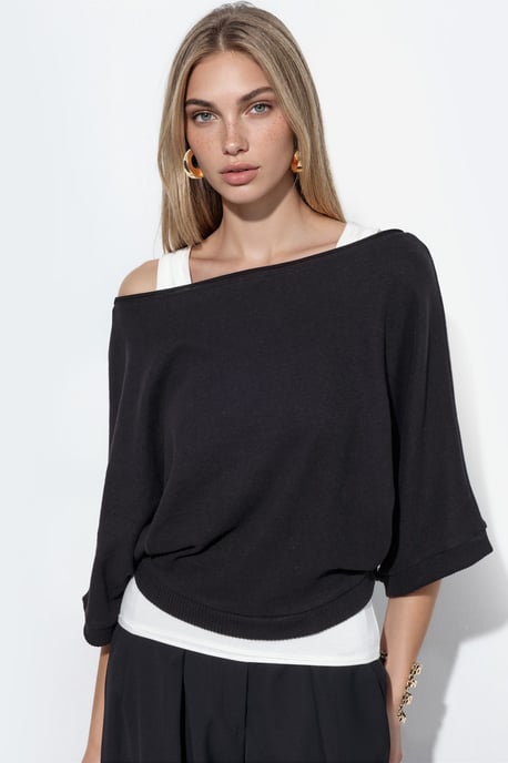 Damen Rippstrick Rundhalsausschnitt Pullover - Image 3