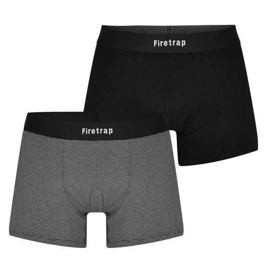 Firetrap - Boxershorts für Herren (2er-Pack) (Schwarz/Grau gestreift) - Image 1