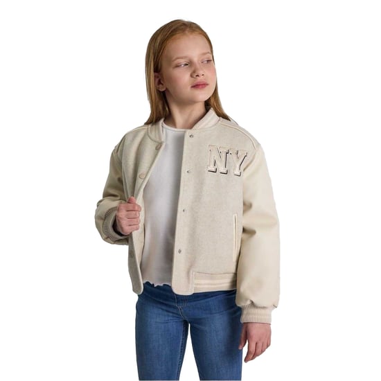 Minoti - "New York" Varsity-Jacke (US-College-Stil) für Mädchen (Meliert Beige) - Image 4