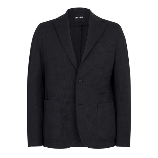 Boss - Blazer für Herren, Seersucker, Schmal (Schwarz) - Image 1