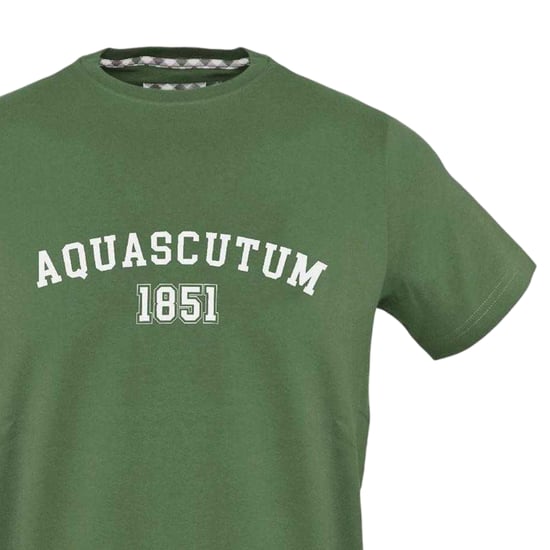Aquascutum - "1851" T-Shirt für Herren/Damen Unisex, Baumwolle (Militärgrün) - Image 3