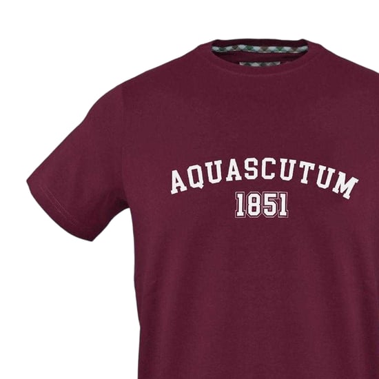 Aquascutum - "1851" T-Shirt für Herren/Damen Unisex, Baumwolle (Rot) - Image 3