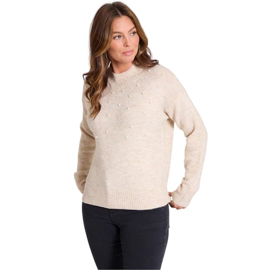 Be You - Pullover Top für Damen, Rundhalsausschnitt, Langärmlig (Cremefarbe) - Image 4