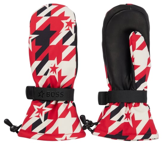 Boss - Hahnentritt-Skihandschuhe für Herren/Damen Unisex, Polyester, Polyamid (Rot) - Image 1