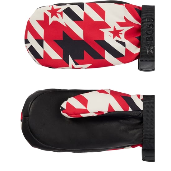 Boss - Hahnentritt-Skihandschuhe für Herren/Damen Unisex, Polyester, Polyamid (Rot) - Image 2