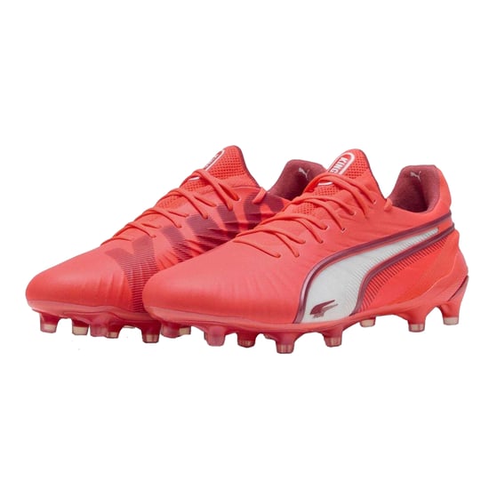 Puma - "King Ultimate" Fußballschuhe mit festem Boden für Damen (Weiß/Feuerrot) - Image 5