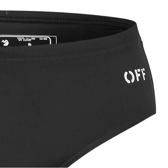 Off White - Schwimmshorts für Herren, Schwimmen, Regulär (Schwarz/Weiß) - Image 3