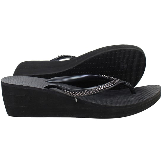 Havaianas High Metal Grega Damen Schwarze Keilflip-Flops - Image 4