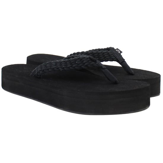 Roxy Tidepool Damen Schwarze Keil-Flip-Flops - Image 2