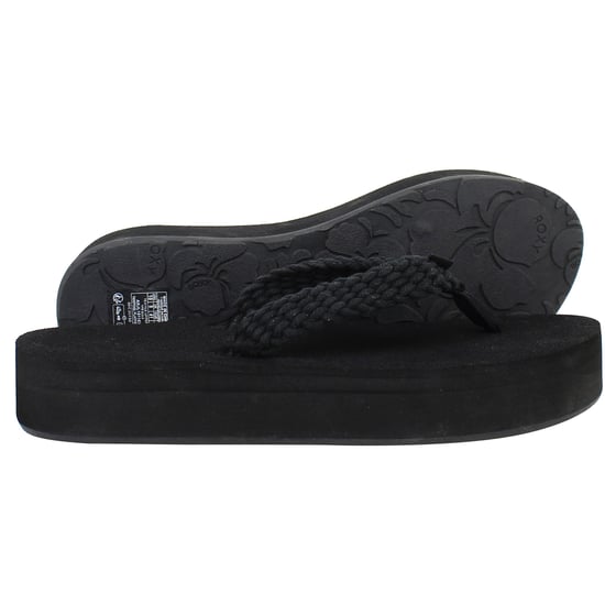 Roxy Tidepool Damen Schwarze Keil-Flip-Flops - Image 4