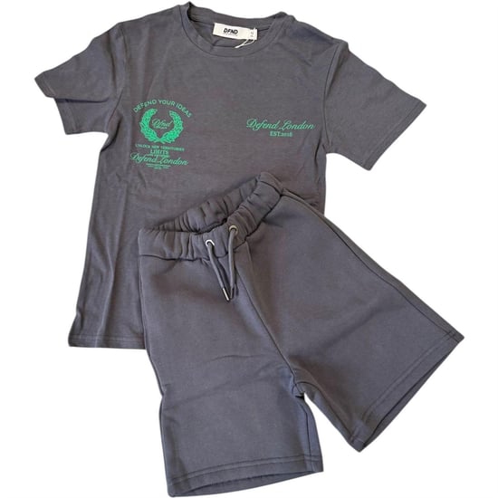 DFND London - T-Shirt und Shorts für Jungen (Grau) - Image 2