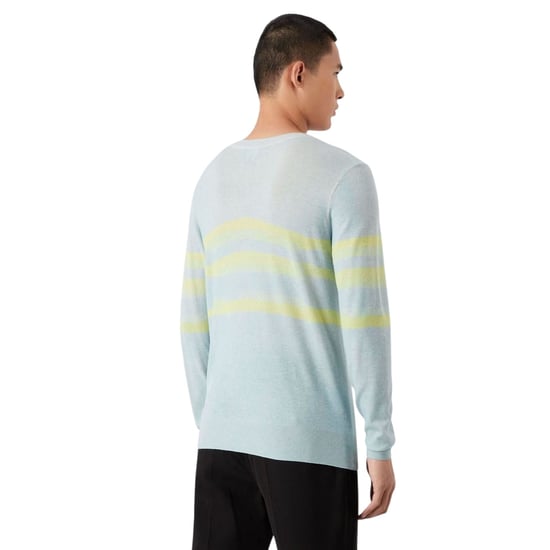 Emporio Armani EA7 - Sweatshirt für Herren, Langärmlig (Hellblau/Gelb) - Image 3