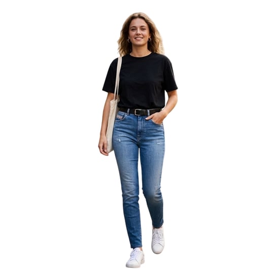 Diesel Damen Slandy Denim High Rise Straight Jeans (Blaue Jeans) - Image 3
