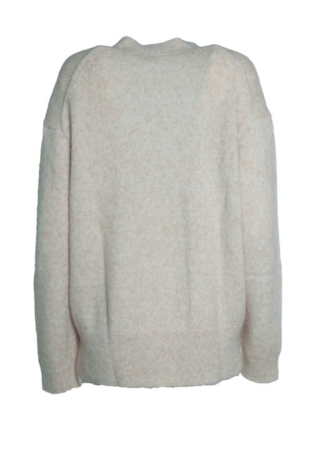 Geschlossene, beige Strickjacke - Image 3