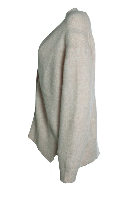 Geschlossene, beige Strickjacke - Image 4