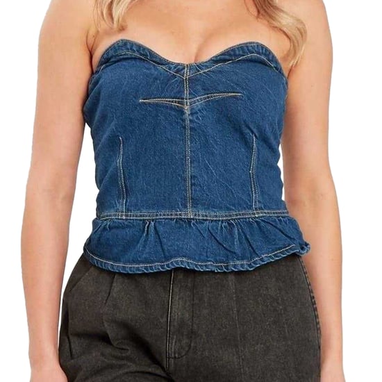 Influence - Korsett Top für Damen, Schößchen, Tailliert und ausgestellt (Blau) - Image 3