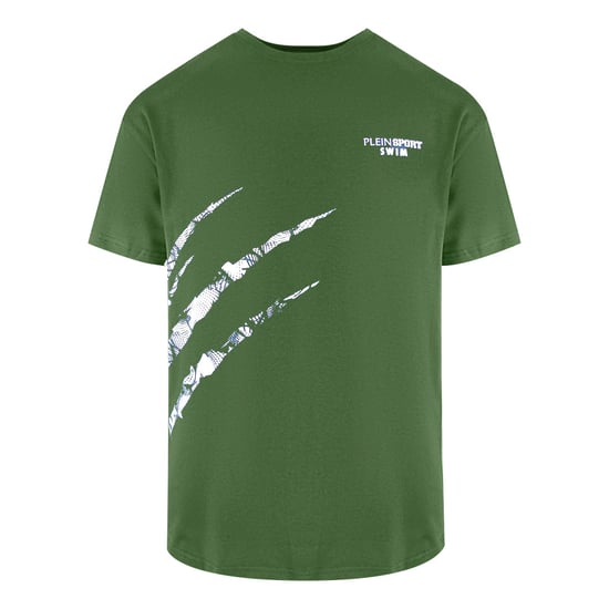 Kurzes Ärmel T-Shirt mit Scratch-Logo in Oliv - Image 1