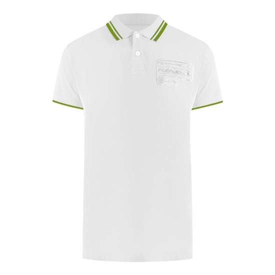 Kurzarmkragen Stretch-Logo Polo-Shirt in Weiß - Image 1