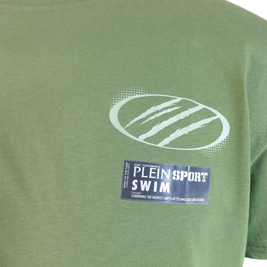 T-Shirt mit kurzen Ärmeln in Oliv - Image 3