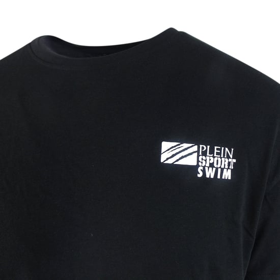Klassisches T-Shirt mit kurzen Ärmeln und Logo in Schwarz - Image 3