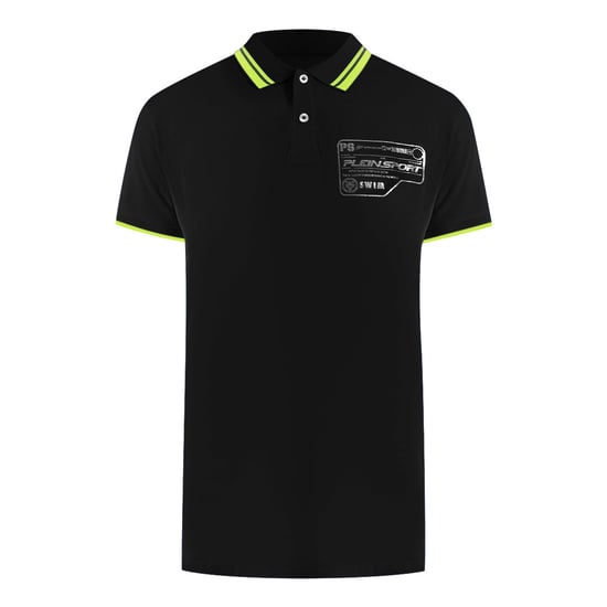 Schwarzes Polo-Shirt mit kurzem Arm und Kragen-Logo - Image 1