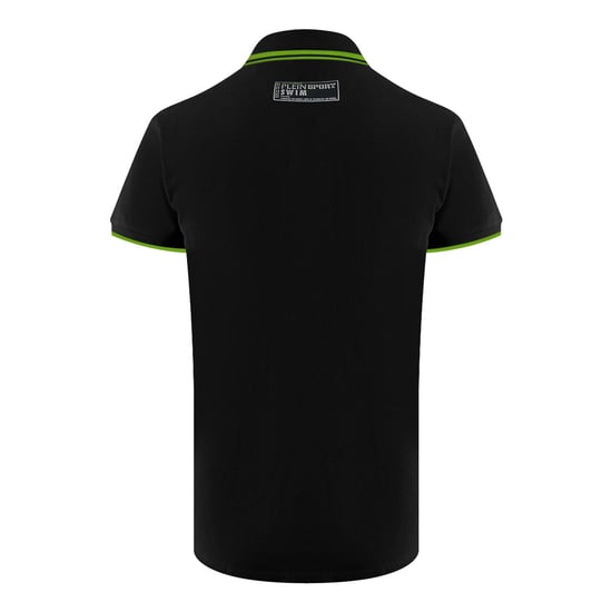 Schwarzes Polo-Shirt mit kurzem Arm und Kragen-Logo - Image 2