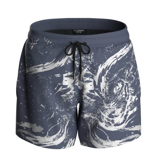 Wassertiger-Logo-Schwimmshorts in Grau - Image 1