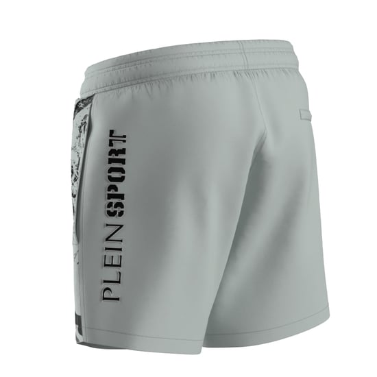 Wassertiger Logo Boardshorts Badehose in Hellgrau - Image 3