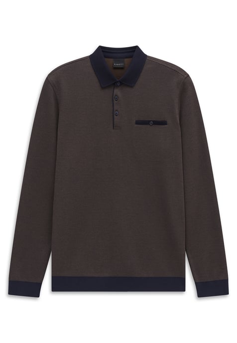 Bugatti Herren Polo-Shirt Brusttasche Kontraststreifen - Image 3