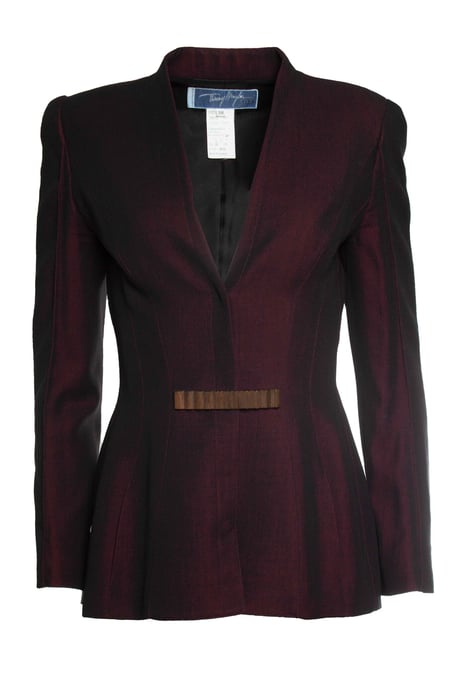 Thierry Mugler Anzug aus burgunderfarbenem Mischgewebe - Image 3