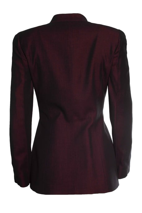 Thierry Mugler Anzug aus burgunderfarbenem Mischgewebe - Image 4