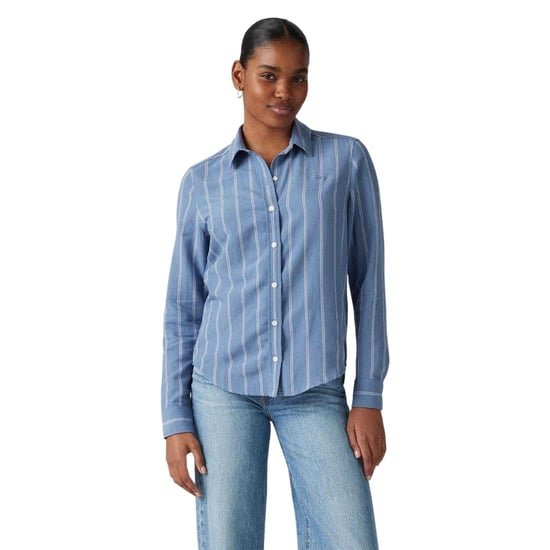 Levis Gestreiftes Langarmhemd mit Kragen für Damen in normaler Passform (Blau) - Image 1