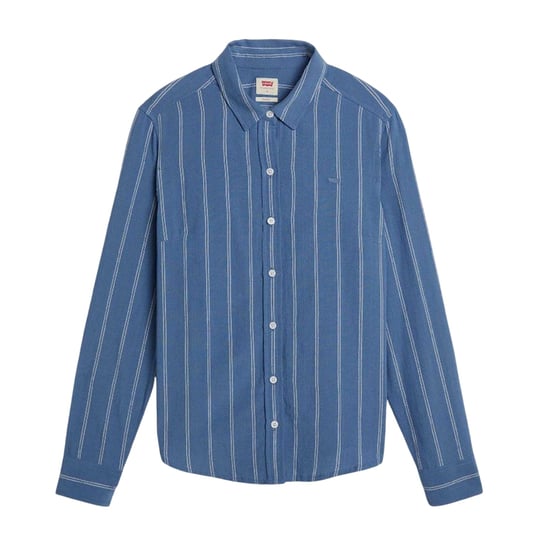 Levis Gestreiftes Langarmhemd mit Kragen für Damen in normaler Passform (Blau) - Image 2