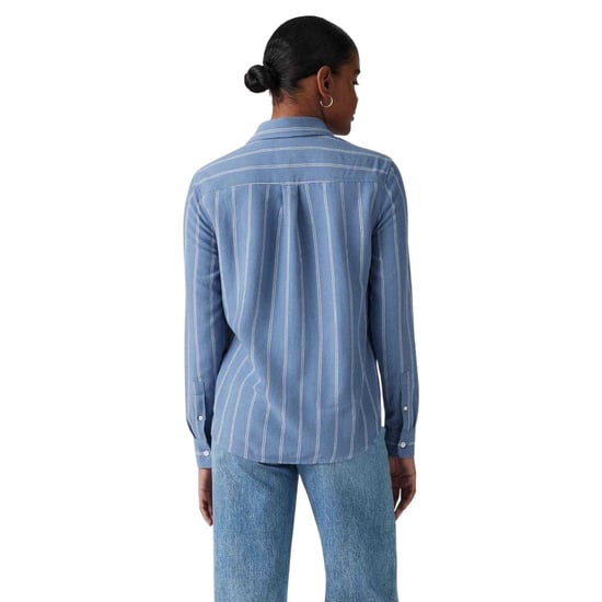 Levis Gestreiftes Langarmhemd mit Kragen für Damen in normaler Passform (Blau) - Image 3
