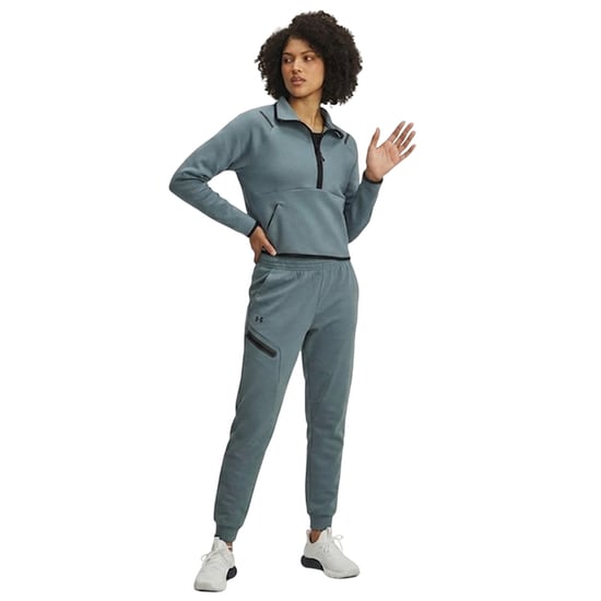 Under Armour - "Unstoppable" Sweatshirt für Damen, mit kurzem Reißverschluss, Fleece (Grau) - Image 1