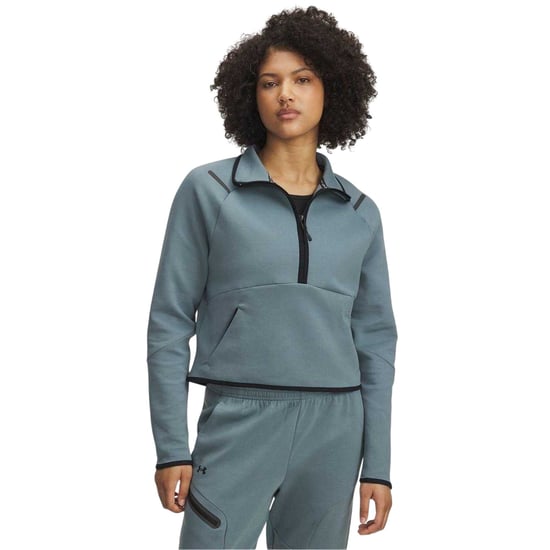 Under Armour - "Unstoppable" Sweatshirt für Damen, mit kurzem Reißverschluss, Fleece (Grau) - Image 2