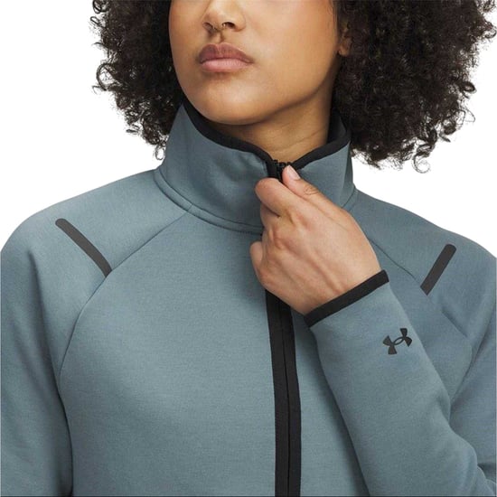 Under Armour - "Unstoppable" Sweatshirt für Damen, mit kurzem Reißverschluss, Fleece (Grau) - Image 4